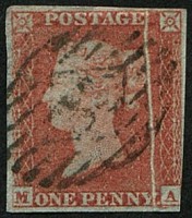 1d Pl.152 'MA' PRE-PRINTING 'PAPER FOLD' VARIETY