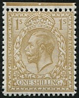 1/- SG 395 VARIETY, 'VERY PALE BISTRE-BROWN' U/M