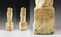 Roman Altar Pillar with Hekate Surrounded by Nymphs