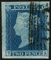 2d Pl.4 'TA' (SG 15 'DEEP FULL-BLUE') VFU