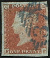 1d Pl.86 'FF' 'BLUE' IRISH DIAMOND