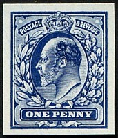 1913 'SAMPLE' TRIAL OF 1d IN DARK BLUE