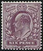6d SG 298 'Reddish-Purple' U/M