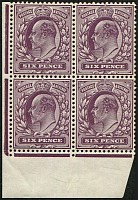 6d SG 303 'DEEP PLUM' (C) BLOCK OF 4 MINT