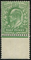 1d SG 218 Variety 'DEEP YELLOW-GREEN' U/M