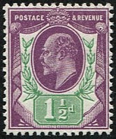 1 1/2d SG 288 VARIETY, 'DEEP PURPLE & GREEN'(F) U/M