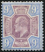 9d SG 250a VARIETY 'VERY PALE PURPLE & PALE ULTRAMARINE'(C) U/M