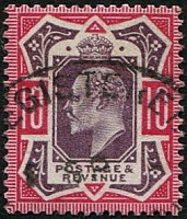 10d SG 254 'SLATE PURPLE & BRIGHT CARMINE'(F) VFU
