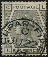 6d SG 146, Pl.15 'DEEP-GREY' VFU