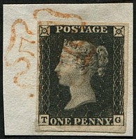 1d Pl.6 'TG' 'PALE ORANGE' MX