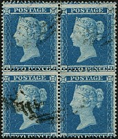 1d SG 20 (Pl.4 'CC-HD') 'Pale-Blue' BLOCK OF 4 VFU
