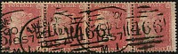 1d (Spec.C9A) (SCARCE Pl.49 'FI-FL'), Strip of 4 VFU