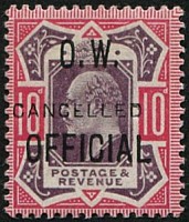 O.W. 10d SG O40s OVPT. 'CANCELLED' TYPE 18