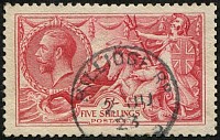 5/- SG 416(1) 'ROSE-CARMINE' VFU