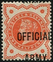 ARMY 1/2d SG O41b VARIETY