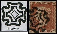 1d Pl.19 'NC' 'NORWICH' MX