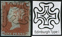 1d Pl.30 'QC' 'EDINBURGH' DISTINCTIVE MX