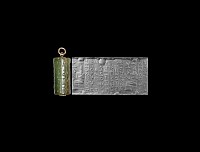 Western Asiatic Sumerian Green Chalcedony Cylinder Seal of King Kurigalzu II