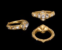 Post Medieval Gold Ring with Diamond Cross