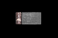 Western Asiatic Kassite Cylinder Seal with God Utu and 'Merman'