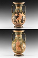 Greek Apulian Pelike with Kore and Eros