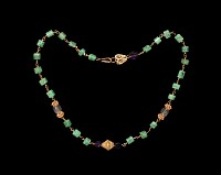 Romano-Egyptian Gold Chain Necklace with Emeralds