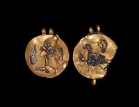 Byzantine Enamelled Gold Pendant Pair