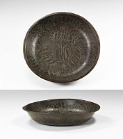 Medieval Romanesque Bowl with Inscription