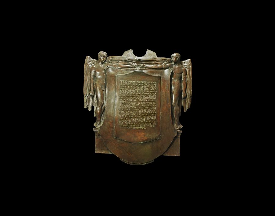 Post Medieval Rolls Royce Alcock & Brown Flight Commemorative Plaque