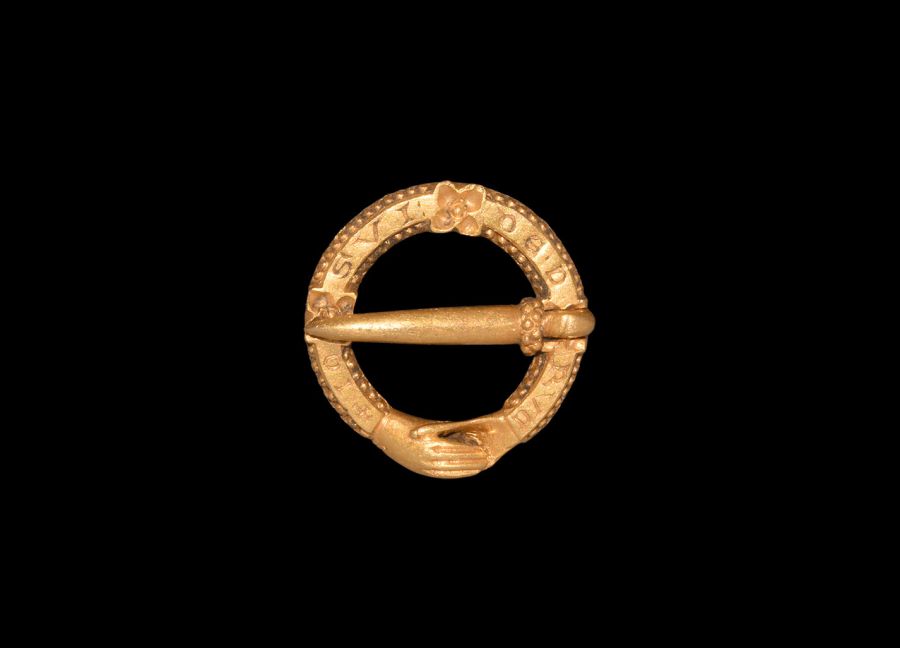 Medieval Gold 'I am a gift of love' Posy Ring Brooch
