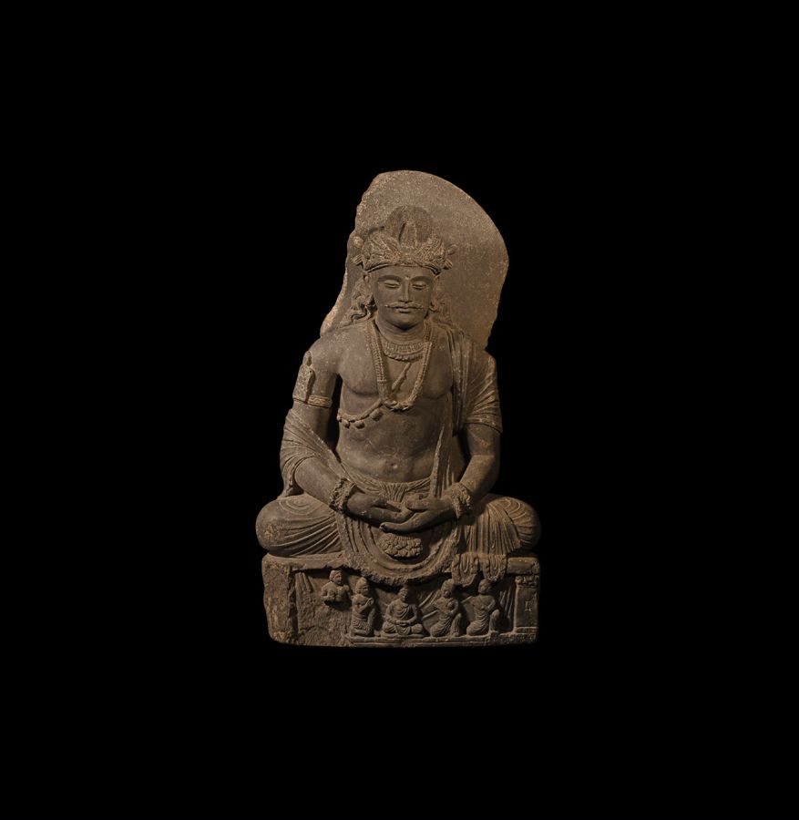 Gandharan Large Meditating Maitreya Statue