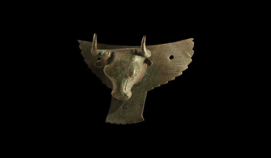 Western Asiatic Urartian Winged Bull Cauldron Applique
