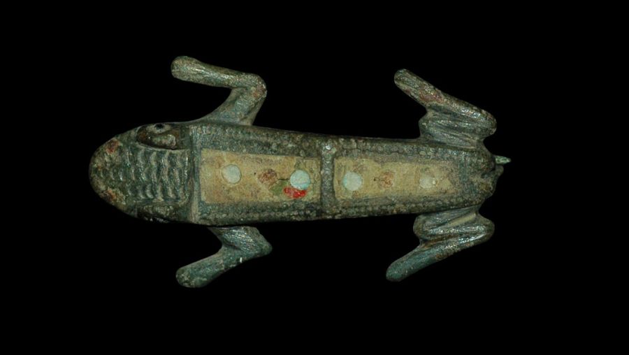 Roman - Enamelled Frog Brooch