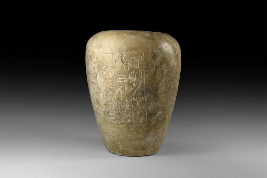 Egyptian Canopic Jar with 'Words spoken by Nephthys'