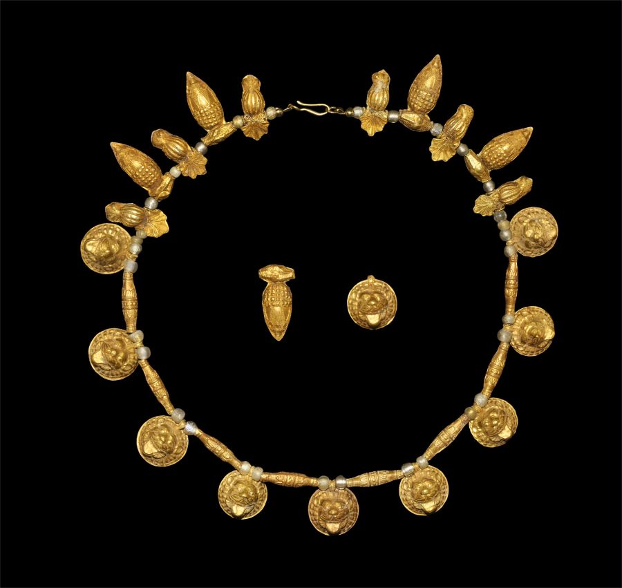 Greek Hellenistic Gold Necklace with Lions