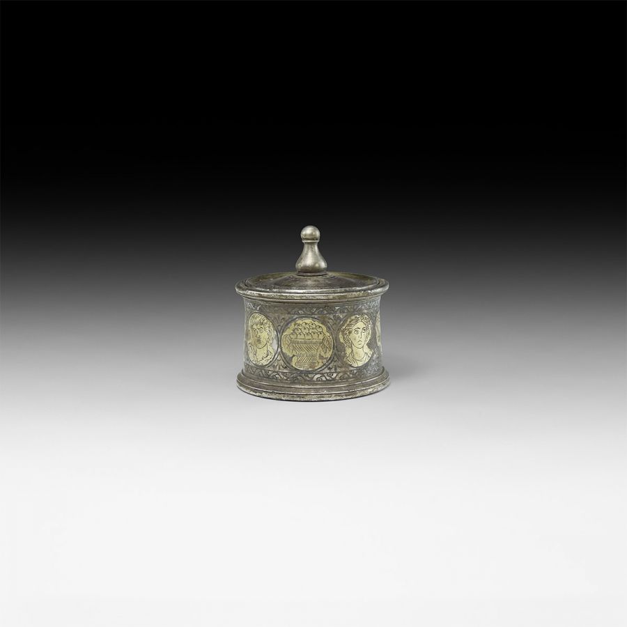 Roman Gilt Silver Lidded Pyxis