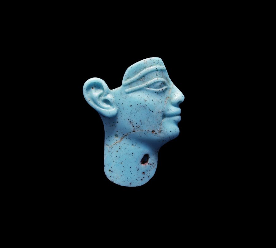 Egyptian Turquoise Glass Face Inlay