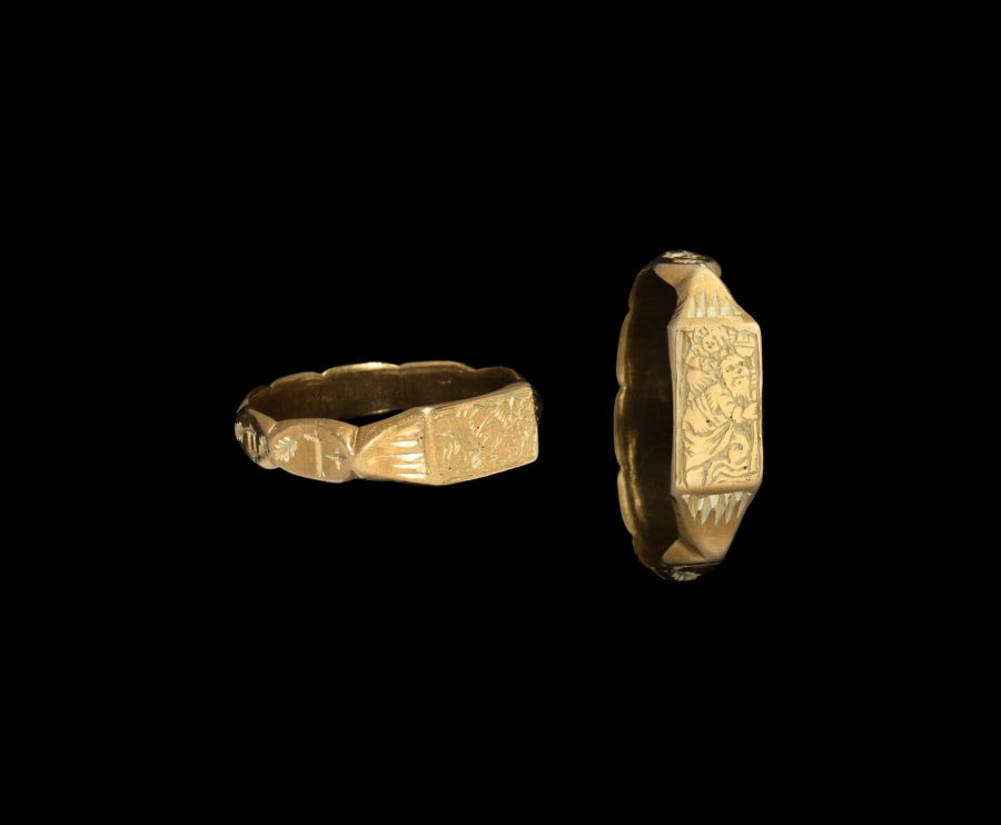 Medieval Gold St Christopher Iconographic Ring
