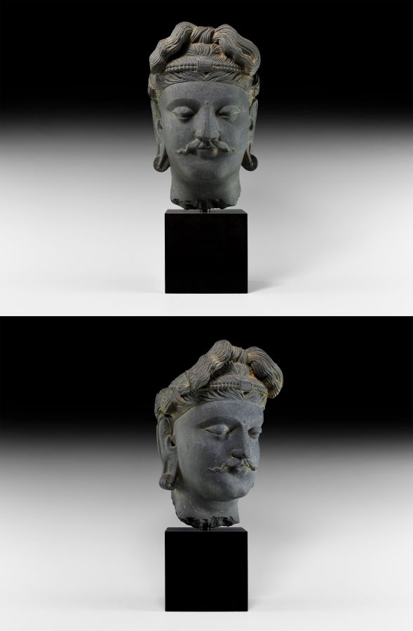 Life-Size Gandharan Buddha Statue Head