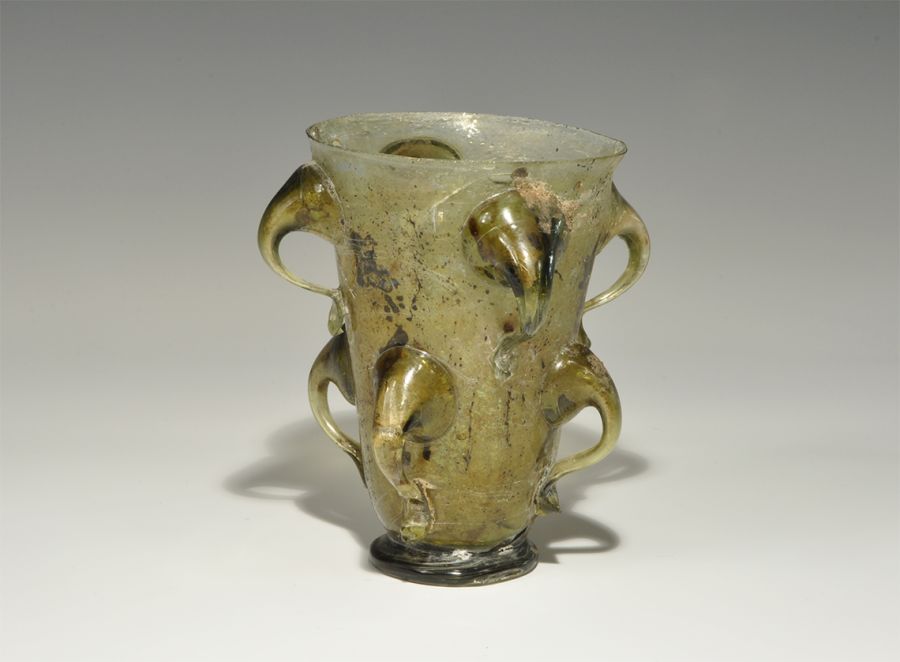 Rhenish Glass Multiple-Handled Beaker