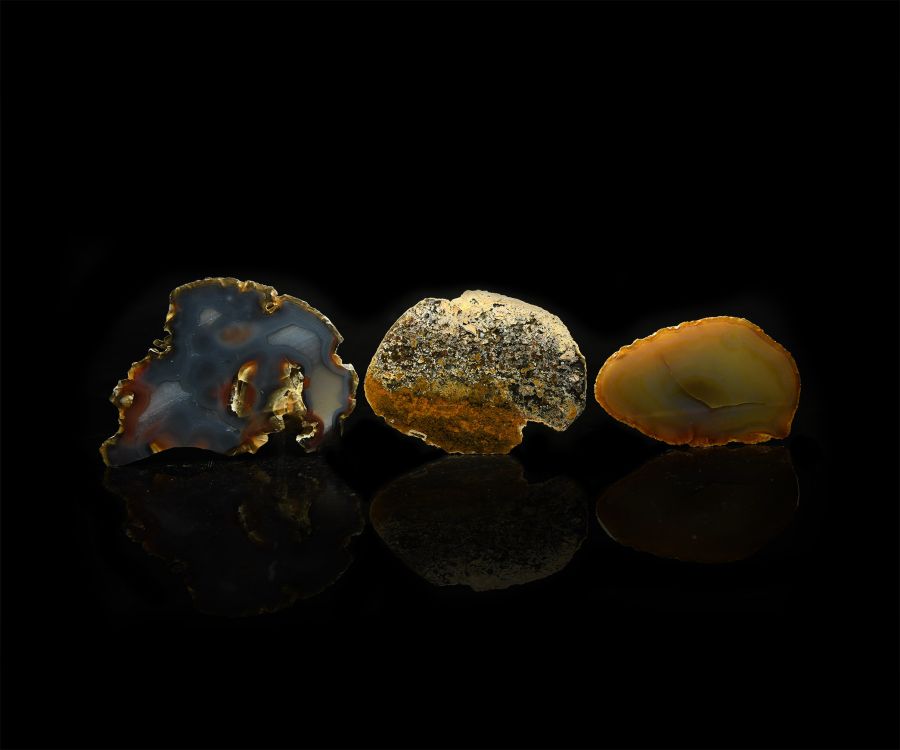 Cut and Polished Agate Geode End Group
