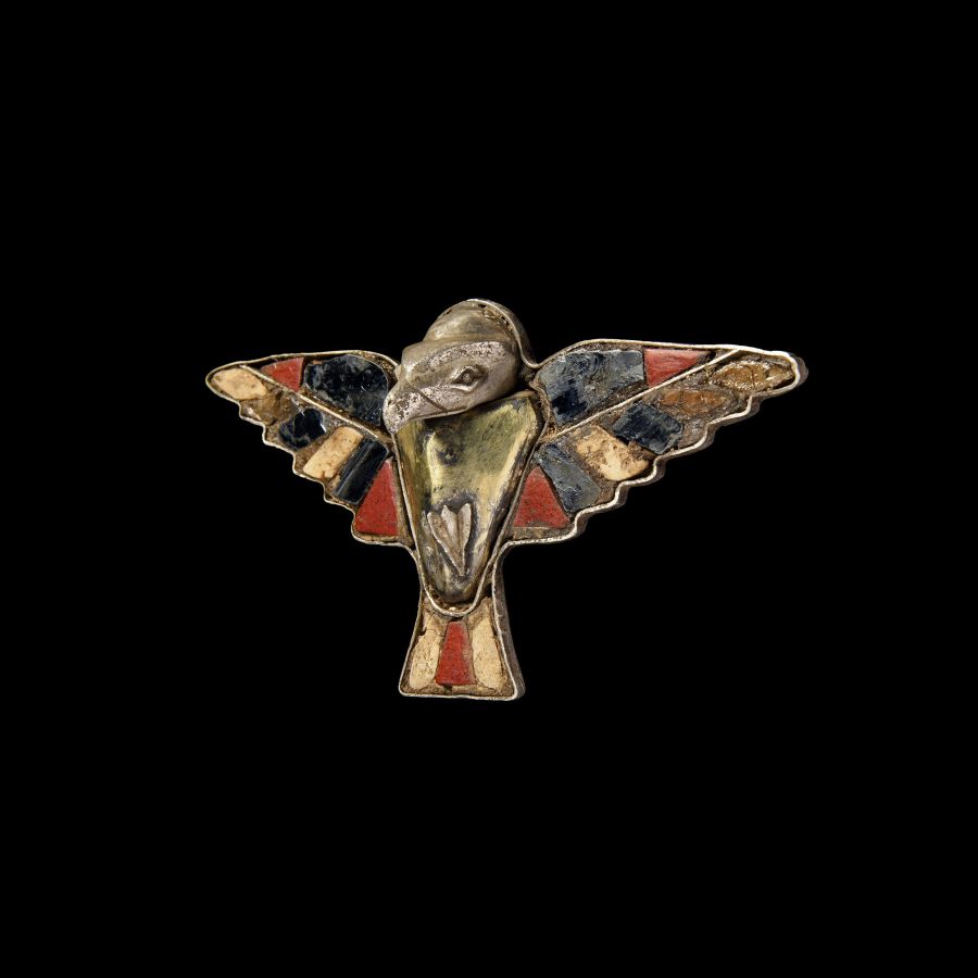 Western Asiatic Elamite Silver Gem-Set Eagle Mount