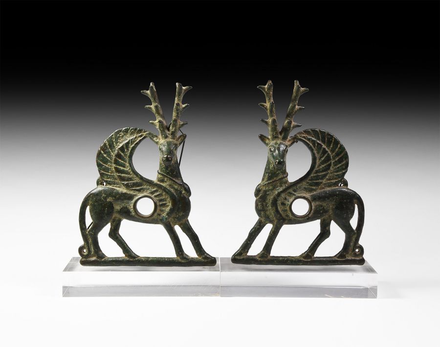 Western Asiatic Luristan Horse Cheek-Piece Pair