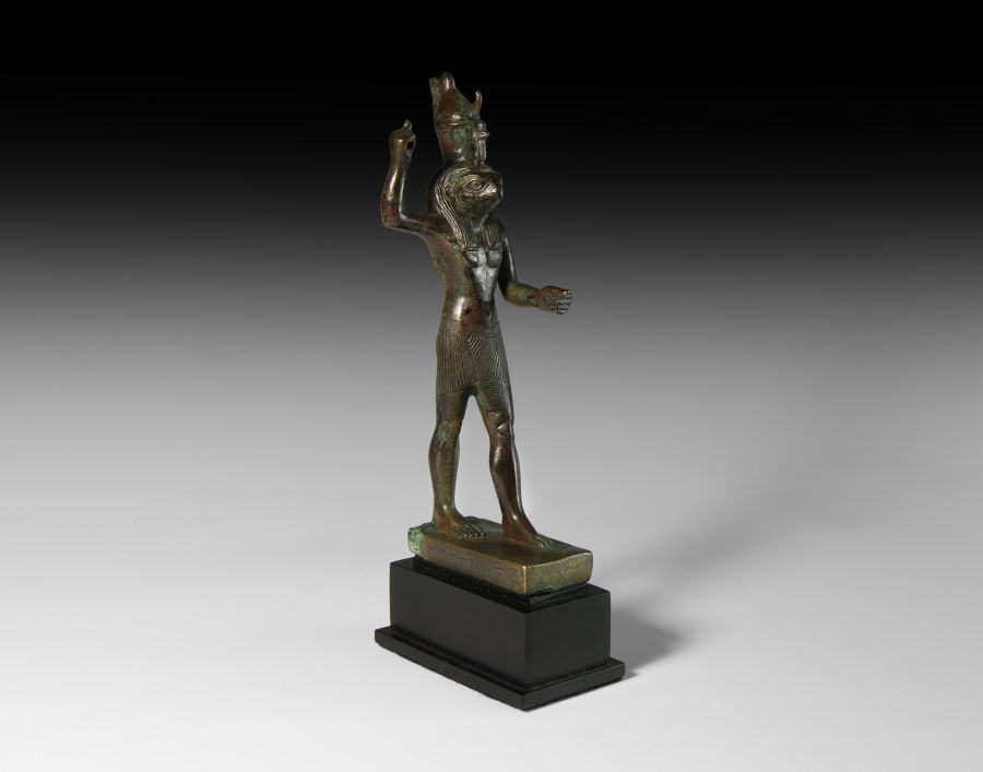 Egyptian Attacking Horus with Inscription