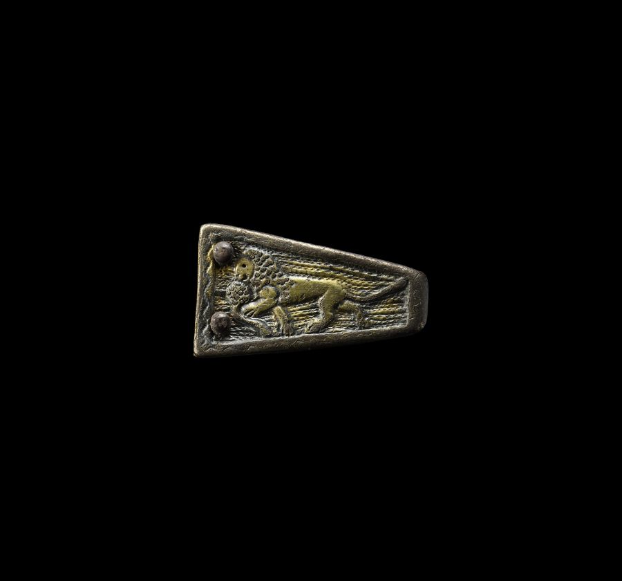 Medieval Gilt Lion Dagger Chape