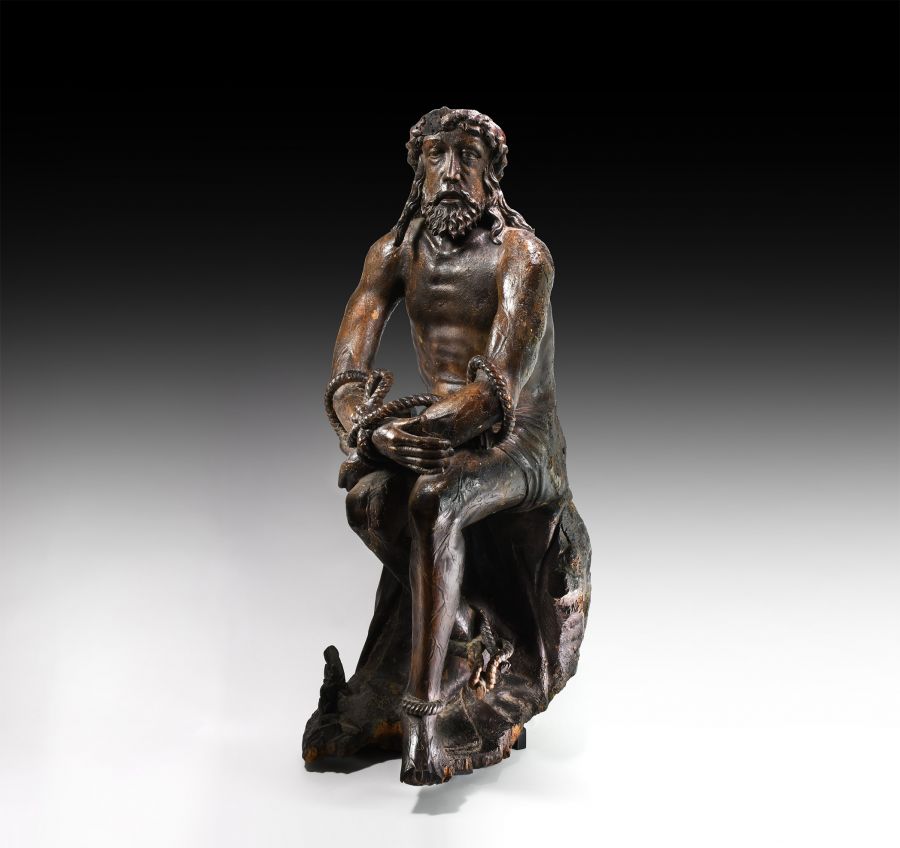 Gothic Statue of Christ as 'Man of Sorrows'