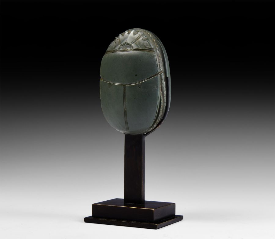 Egyptian Green Schist Heart Scarab