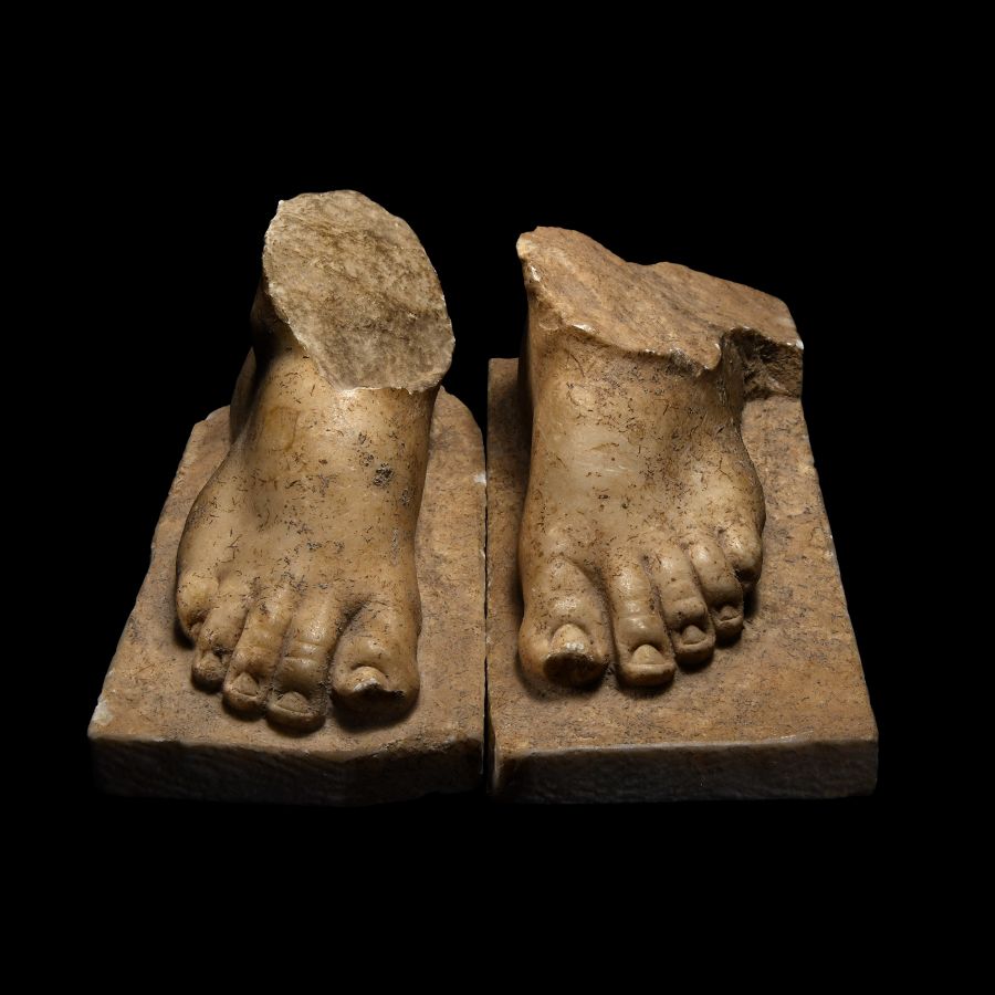 Roman Marble Statue Foot Pair