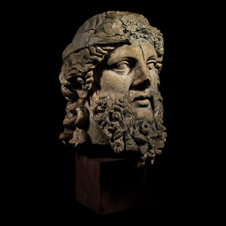 Roman Sandstone Bust of a Philosopher