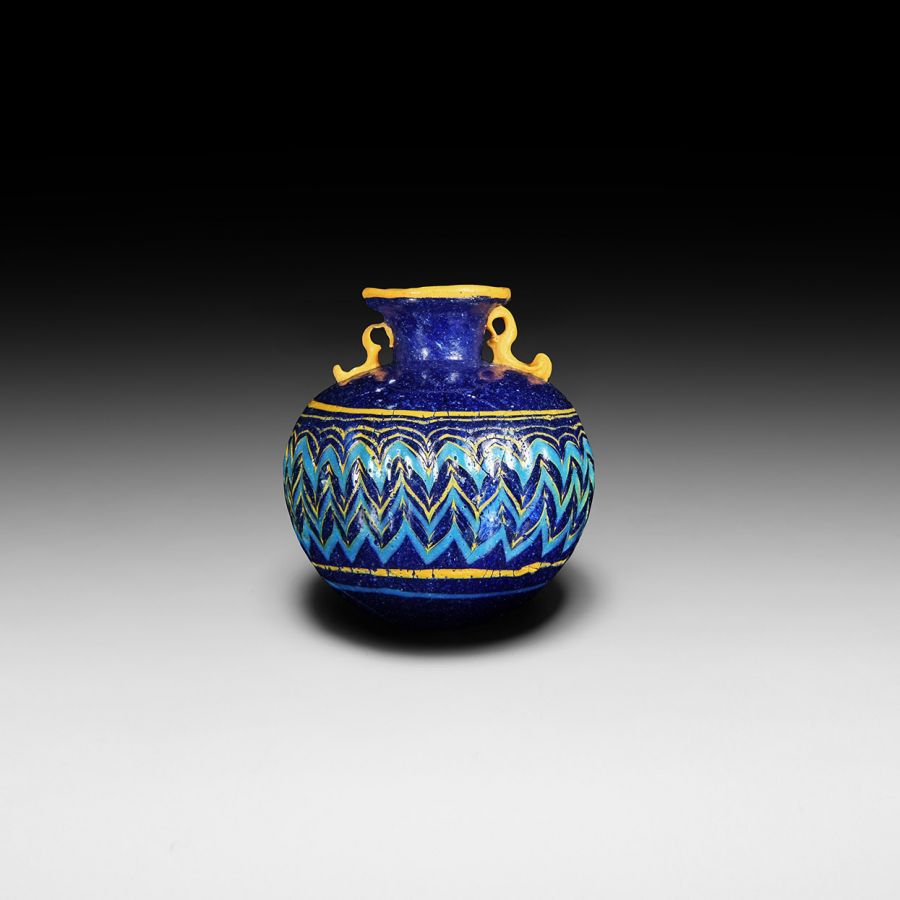 Greek Core-Formed Glass Aryballos
